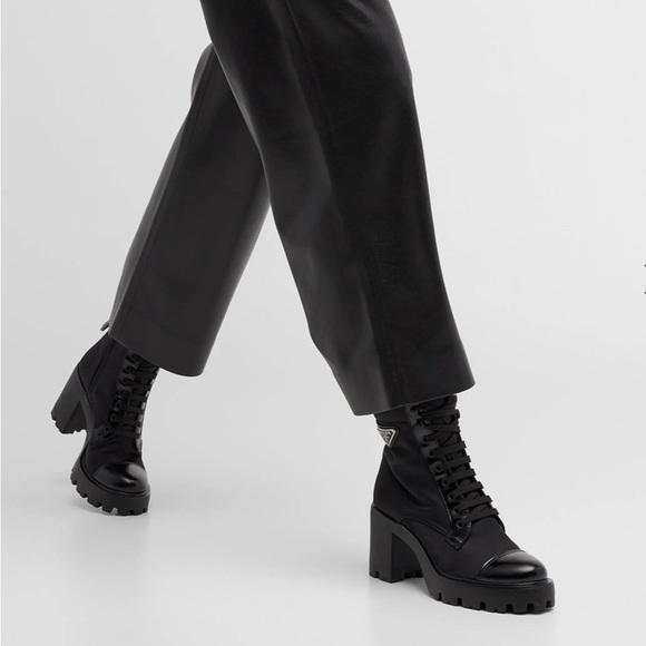 Prada
Nylon Lace-Up Combat Boots 38 NIB - Picture 3 of 12
